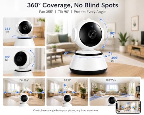 JB Supar 4MP Indoor WiFi Security Camera | 1080P HD | Smart CCTV Camera with 360° Pan Tilt Rotation | Color Night Vision | Motion Detection | Two-Way Audio with Mobile App V380 Pro (Robot Camera) 4