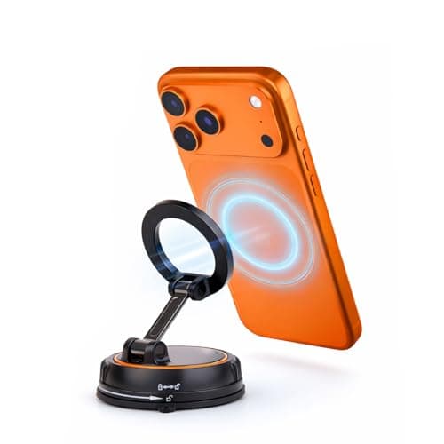 Capes Maglock Anywhere Mount Magnetic Phone Holder for Car, Gym & Home | 360° Rotatable & Foldable Mag-Safe Compatible Suction Mount for iPhones & Androids