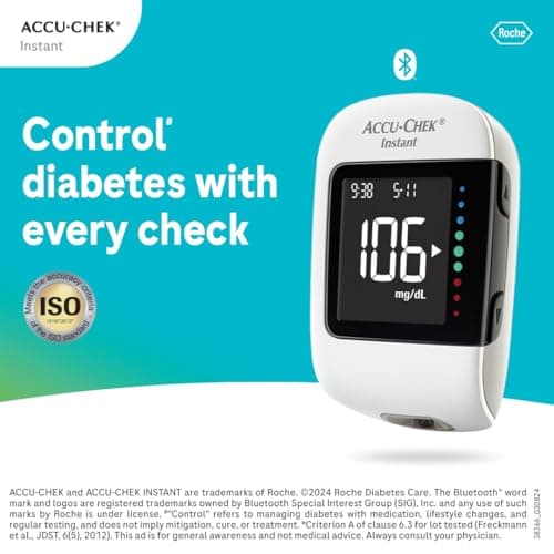 Accu-Chek Instant Blood Glucose Glucometer (with Bluetooth) with Vial of 10 Strips, 10 Lancets and a Lancing Device FREE for Accurate Blood Sugar Testing 3