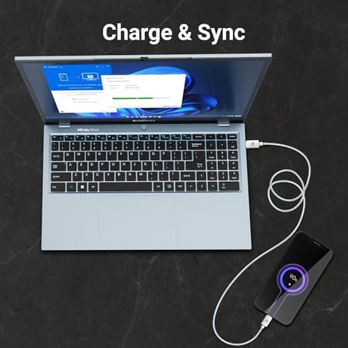 ZEBRONICS Type C to Type C Strong Braided Cable, 60W PD Fast Charging, for iPhone 16 Series, 15 Series, iPad, MacBook, Samsung, Other Android Devices, Data Sync, 1 Meter (ZEB-TT60+) White 4