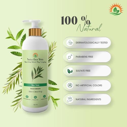 India Grass Vedic Tea Tree Face Wash: Purifying blend harnesses the Tea Tree's clarifying power and Ayurvedic herbs to deeply cleanse pores 5