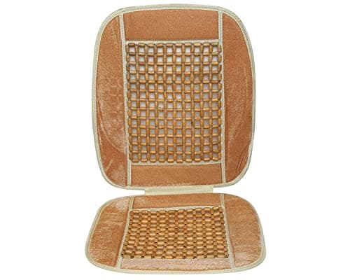 AutoWhrib Wooden Beads Cool Seat Cover Set for Cars Two Units | Car Seat Cover Accessory with Massage Cushion Mat | Breathable Seat Cover for Comfortable Drive 4