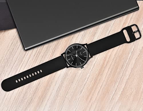 LOUIS DEVIN Black Silicone Strap Analog Wrist Watch for Men (Black Dial) | LD-BK054-BLACK 5