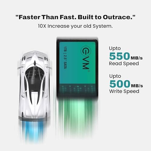 EVM 1TB 2.5 Inch SATA III Internal SSD | Up to 550MB/s Read 500MB/s Write | Laptop Desktop Upgrade Storage | 5 Year Warranty (EVM25/1TB) 3