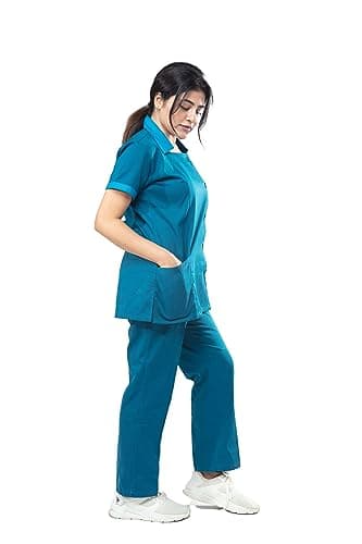 UNIFORM CRAFT Women's Polyester and Cotton Twill Nurse Uniform, Jazz Blue (S) 5