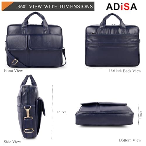ADISA Laptop Messenger Office Bag Briefcase for Work for Men (LB6055-NAV) 2