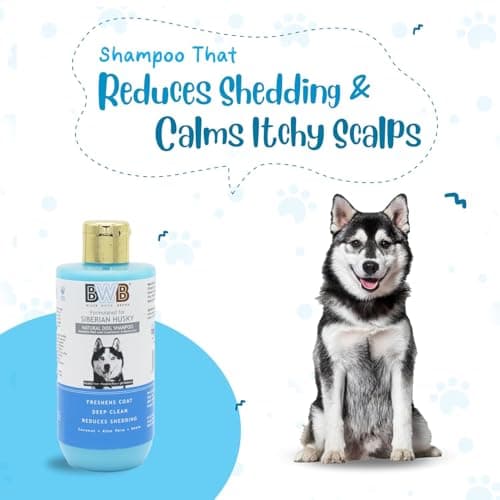 BWB Natural Dog Shampoo for Siberian Husky .PARABEN Free+Alcohol Free+pH Balance with Conditioner & Moisturiser and Added Alovera,NEEM,Coconut & Amla extracts (250ML + DEOSPRAY) 3