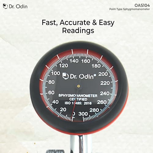 Dr. Odin OAS104 Aneroid Sphygmomanometer Precision Blood Pressure Monitor with Durable Cuff, Easy Read Dial, Portable Design for Professional and Home Use (Palm Type Sphygmomanometer) 5