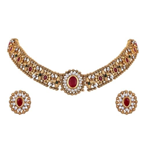 Shining Diva Fashion Necklace Jewellery Set for Women Traditional Latest Stylish Design Fancy (rrsd16637s)