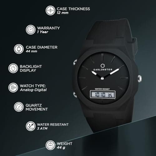 Carlington Endurance Series Analog-Digital Wrist Watches for Men - CT_9145 3