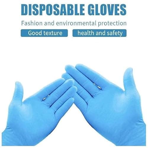 Voblin Nitrile Next-Gen Smooth Disposable Powder Free Examination, Surgical & General Gloves_Pack of 100_Medium (Blue) 3