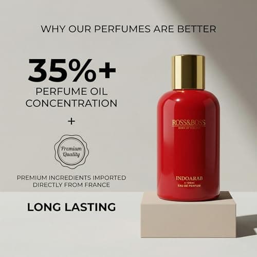 INDOARAB Premium ROSS & BOSS Perfume 100ML | Sweet Fragrance for Men & Women | Rose, Vanilla, Cinnamon & Patchouli Notes | Long Lasting 6-7 Hours | Unisex Luxury Perfume 3