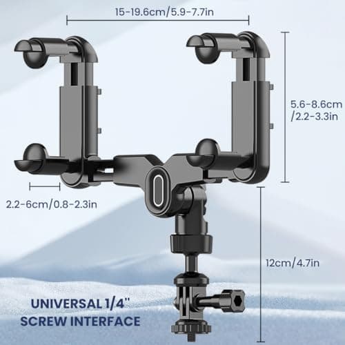 ZORBES® Action Camera Mount for Car Rear-View Mirror, Driving Recorder Bracket, Clamp-On 180° Adjustable Action Camera Mount with 1/4'' Screw, Ideal for Dash Cam, Action Cams 4