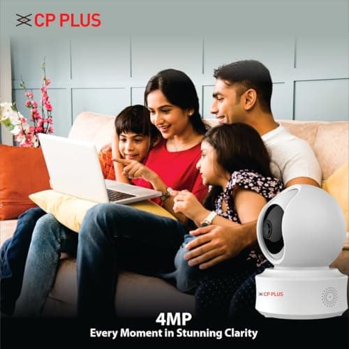 CP PLUS 4MP Quad HD Smart Wi-Fi CCTV Camera for Home | 360° Pan & Tilt | CTC Cyber Secure Tech | Supports LAN | View & Talk | Smart Detection Suite | Night Vision | Cloud Storage | OK Google | CP-E41Q 3