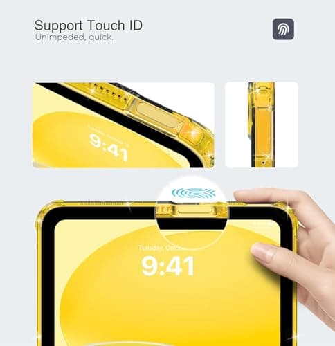MOCA iPad (A16) 11th Generation 2025 11-inch/10th Generation 2022 10.9 inch, Slim, Lightweight Glitter Case (Yellow, A16) 4