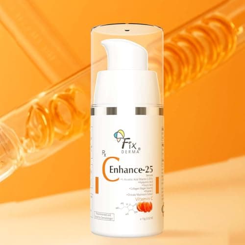 Fixderma 25% Vitamin C Serum for Face, C" Enhance for Glowing Skin, Anti Aging Face Serum for Unisex Reduces Fine Lines, Wrinkles & Age Spots, Skin Brightening & Lightening for Face, 15ml 2