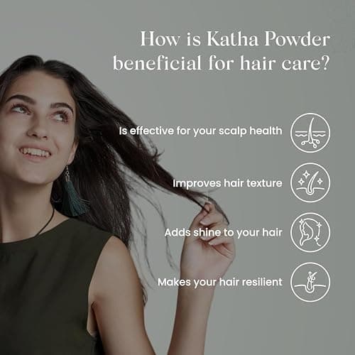 Khadi 100% Pure & Natural Katha Powder for Hair Colour | Fresh Catechu in Zipper Pouch (100gm) 2