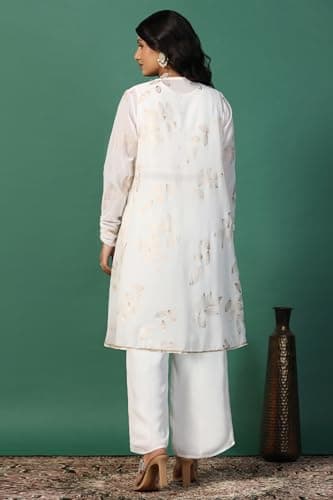Jwalin Women Georgette Kurta Sets for Woman|Indo Western for Women (JW.FDWSET00415 WHT M_White_M) 2