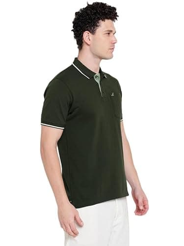 AMERICAN CREW Polo Collar T-Shirt for Men with Pocket (AC510-XL_Dark Olive) 5