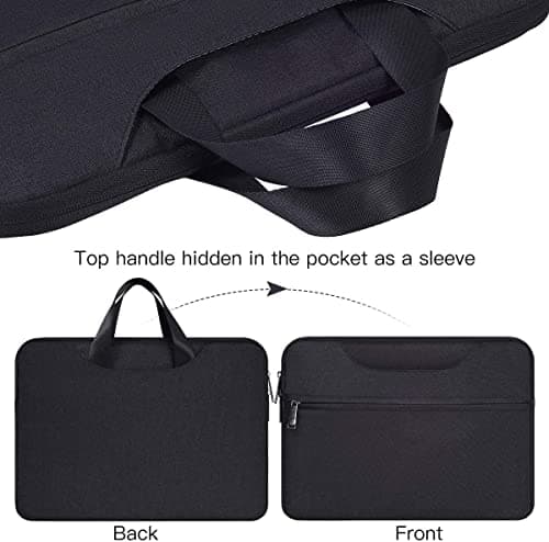 Dynotrek Helus 14 inch Laptop Sleeve Bag Pouch, with Handle Computer Cover Accessories Pocket, Portable Laptop Case Compatible for MacBook Air/Pro, Dell, HP, Acer, Asus, Lenovo -Charcoal Black 4