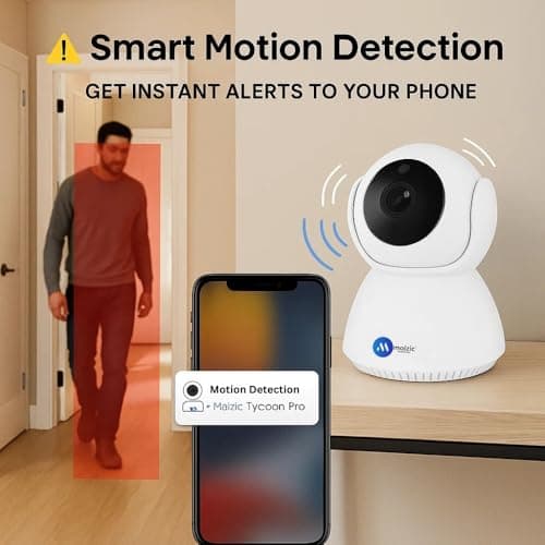 Maizic Smarthome Black Mini Fox 360° 3MP Full HD Smart Wi-Fi Security Camera, Wireless Indoor CCTV | AI Person Detection | 2-Way Audio | Motion Detection | Color Night Vision CCTV (Tycoon Pro 5 MP) 3