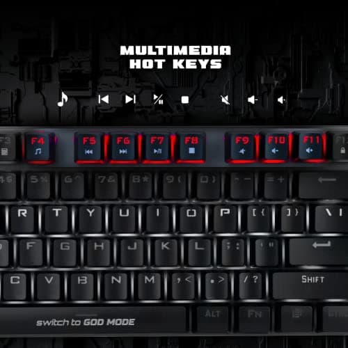 Cosmic Byte CB-GK-25 Pandora TKL Mechanical Keyboard Upgraded with Swappable Outemu Blue Switches and Rainbow LED (Black/Grey) 5