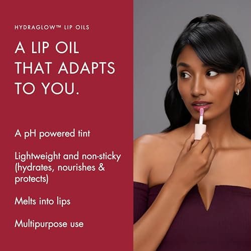 HYUE HydraGlow™ Lip Oil | Color Reviving | Intense 24HR Hydration | Non-Sticky | Lightweight Formula | 6 ml | With Cherry, Jojoba Oil, Kakadu Oil and Vitamin E | Crystal-like Shine | Chunky Applicator 4