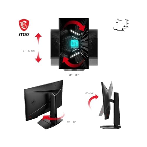 MSI G274QPF E2 27 Inch WQHD Gaming Monitor - 2560 x 1440 Rapid IPS Panel, 180 Hz / 1ms, 119% sRGB Colour Gamut, Display HDR 400, Adjustable Stand - DP 1.4a, HDMI 2.0b, USB Type-C 5