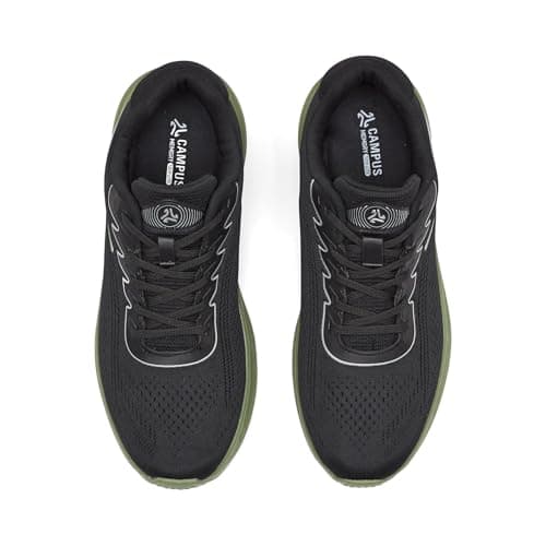 Campus Men's Force Black/Oil GRN Running Shoes - 8UK/India 1 Pair 4