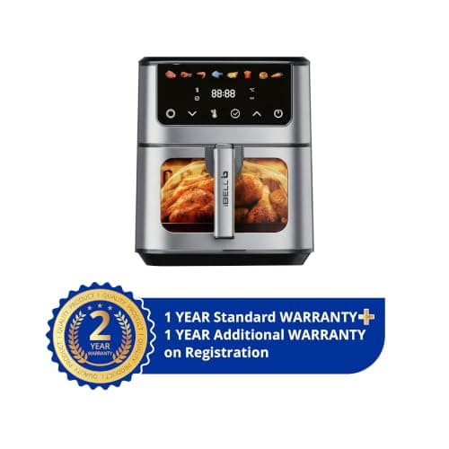 IBELL AEROFRY650 Air Fryer 6.5Litre For Home, 1500W Digital Touch Screen 8 Preset Mode, Rapid Heating up, Non-Stick Oven, Oilless Cooking, Temperature And Time Control, 2 Year Warranty (Black) 2