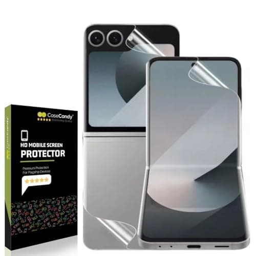 CaseCandy Silicone - (4 in 1) Screen Protector Guard for Samsung Z Flip 6 | Screen Guard Protector (Back Panel + Back Screen Display + Inner Display + Hinge) for Samsung Flip 6 - HD/Bubble Free Applic