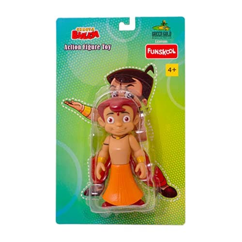 Funskool Chhota Bheem Action Figure Toy, Green Gold Chhota Bheem and Friends with Articulation, 4 inches, Cute & Colorful, Cartoon Collectibles, Gift for Children, Toys for Kids Ages 4+ Years 2