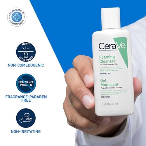CeraVe Foaming Cleanser For Normal To Oily Skin (88ml) - Dermatologist-Developed Facewash | Non-Comedogenic And Fragrance-Free Cleansers For Acne-Prone Skin 4