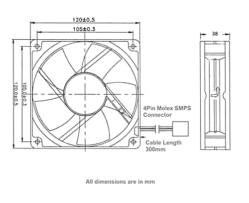 Generic FourDot 120mm 5in 120x38mm 4000RPM High Speed Monster Computer Cabinet Cooling Fan for Desktop 4