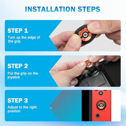 TecoKart® 4Pcs Joycon Thumb Grip Caps, Cartoon Analog Stick Grips Button Covers, Silicone Joystick Cover for Enhanced Comfort, Compatible with Nintendo Switch/Switch Lite/OLED 5