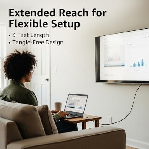 Amazon Basics Flexible Premium HDMI Cable (Black, 4K@60Hz, 18Gbps) | Compatible with Laptop, Tablet, Mp3, Gaming Device, Black | 3 Feet 4