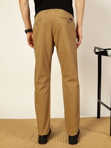 Thomas Scott Men's Cotton Blend Solid Slim Fit Chino Trouser(TSNXTR02_Khaki_36) 3