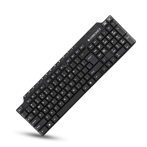 Zebronics ZEB-KM2100 Multimedia USB Keyboard Comes with 114 Keys Including 12 Dedicated Multimedia Keys & with Rupee Key