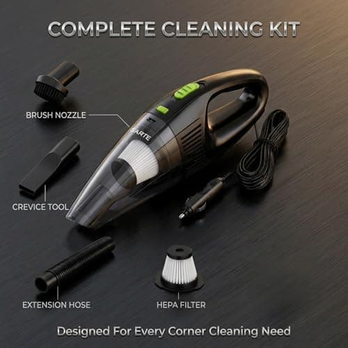 SARTE Car Vacuum Cleaner 6000Pa High Power Suction 2 in 1 Wet and Dry Portable 12V DC Handheld Vacuum Cleaner with HEPA Filter and Blower Accessories for Deep Cleaning in Cars for SUV Interior 5