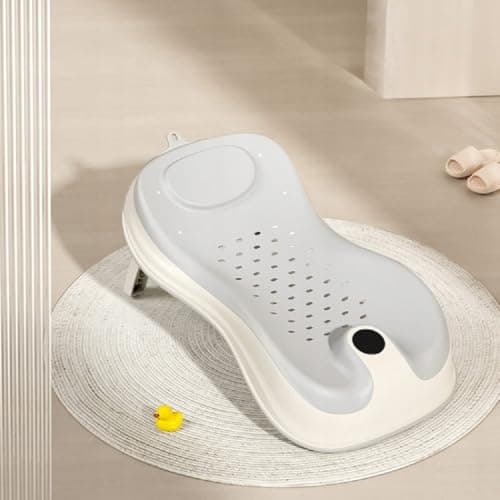MOPPETS Smart Clean, Super Comfortable Baby Bather with Anti Slip Seat- Baby Bath Rack for Newborn/Infants for 0-9 Months (Bather Grey)