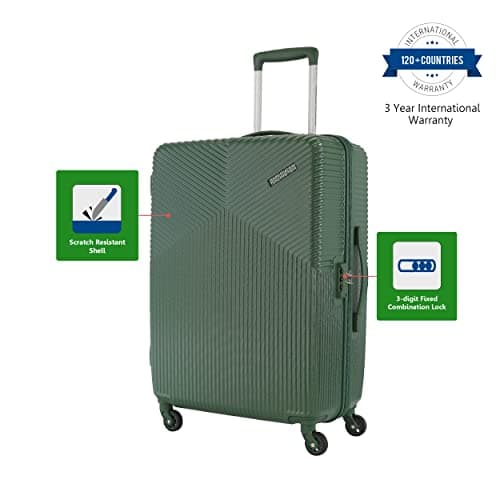 American Tourister Georgia 69 cms Medium Check-in Polycarbonate Hard-Sided 4 Spinner Wheels Luggage/Suitcase/Trolley Bag (Forest Green) 2