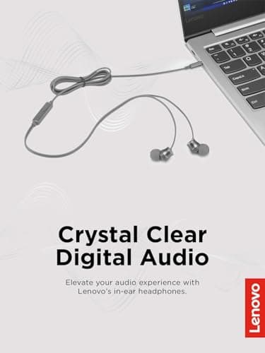 Lenovo 110 Analog in-Ear Wired Earphone with 3.5 mm Audio Jack, Noise Isolation, Built-in Mic & Inline Controls, Comfortable Fit, Grey – Universal Compatible Earbuds for Music & Calls 2