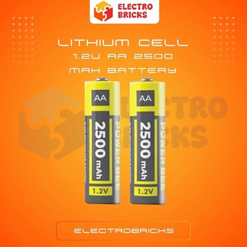 Electrobricks PowerBee 1.2V 2500mAh AA NiMH Rechargeable Battery High Capacity Performance Cells Pair (2) 2