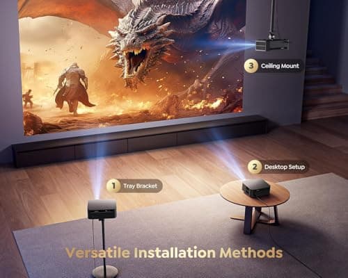 PLAY MAC Pro UHD Smart Home LCD LED Certified GTv Projector, 2500 ANSI Lumens, 4k Projector with Android 11, WiFi 5 & Bluetooth 5.2, 60,000 Hour LED,Lamp Life, Home Theatre Cinema Experience 4