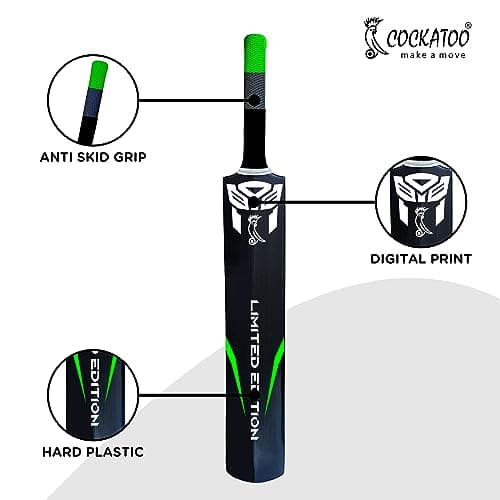 Cockatoo Destructor Plastic Cricket Bat, Power Series, Academy Size (34"x 4.5"), Heavy Duty Plastic Cricket Bat for Ages 15 and Above, Men, Women & Children (34, 4.5) 3