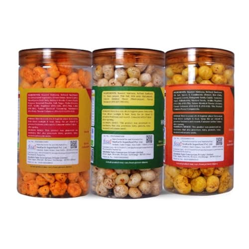 Urban Organic Organo Foxnuts COMBO of 3 Roasted and Flavoured Makhana | Healthy Snack | Namkeen Snacks | Puff Nuts | Gluten Free | Cholesterol Free | Protein Rich | Fiber Rich | With Calcium & Magnesi 2