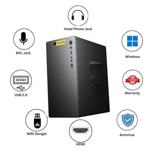 Assembled Powerful Desktop PC- Core i3 2nd-Gen 3.10 Ghz (2120) || 4GB DDR3 RAM || 128GB SSD || Ethernet || HD Graphics 2000 || USB 3.0, Win 10 Pro-Installed - Ideal for Office and Students, Black 5