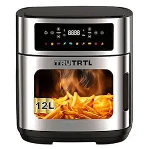 Mr. TRU Air Fryer Oven 12L | 1600W with Colored Icons & Rotisserie | 10 Preset Menus including Reheat & Dehydrate Option at 60 degree | 1 Year Replacement Warranty | 6 Accessories