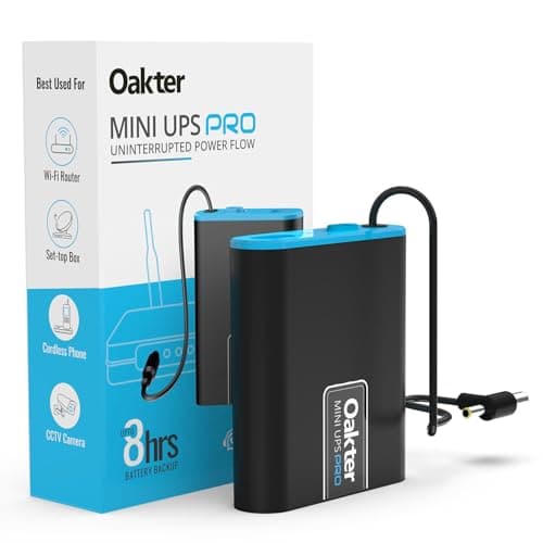 Oakter Mini UPS PRO for High Capacity WiFi Routers 12V & Upto 3A | Battery 4000 mAh | Power Backup Upto 8 Hours | Support Jio, Airtel & Other Routers | Current Surge & Deep Discharge Protection |