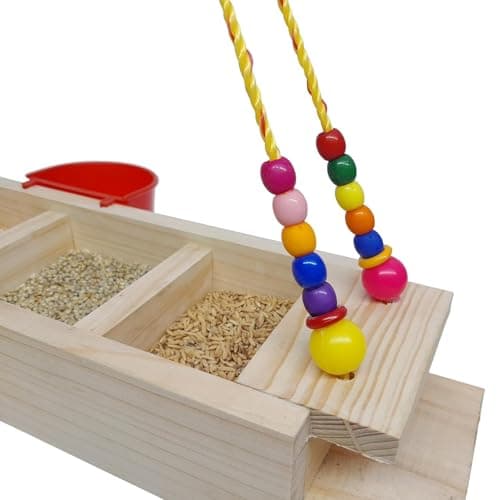 Boltz Wooden Hanging Bird Feeder with Water Bowl – Dual-Function Seed & Water Tray, Eco-Friendly Rustic Design for Balcony, Garden & Outdoor Birdwatching (Multicolor, Feeder) 3